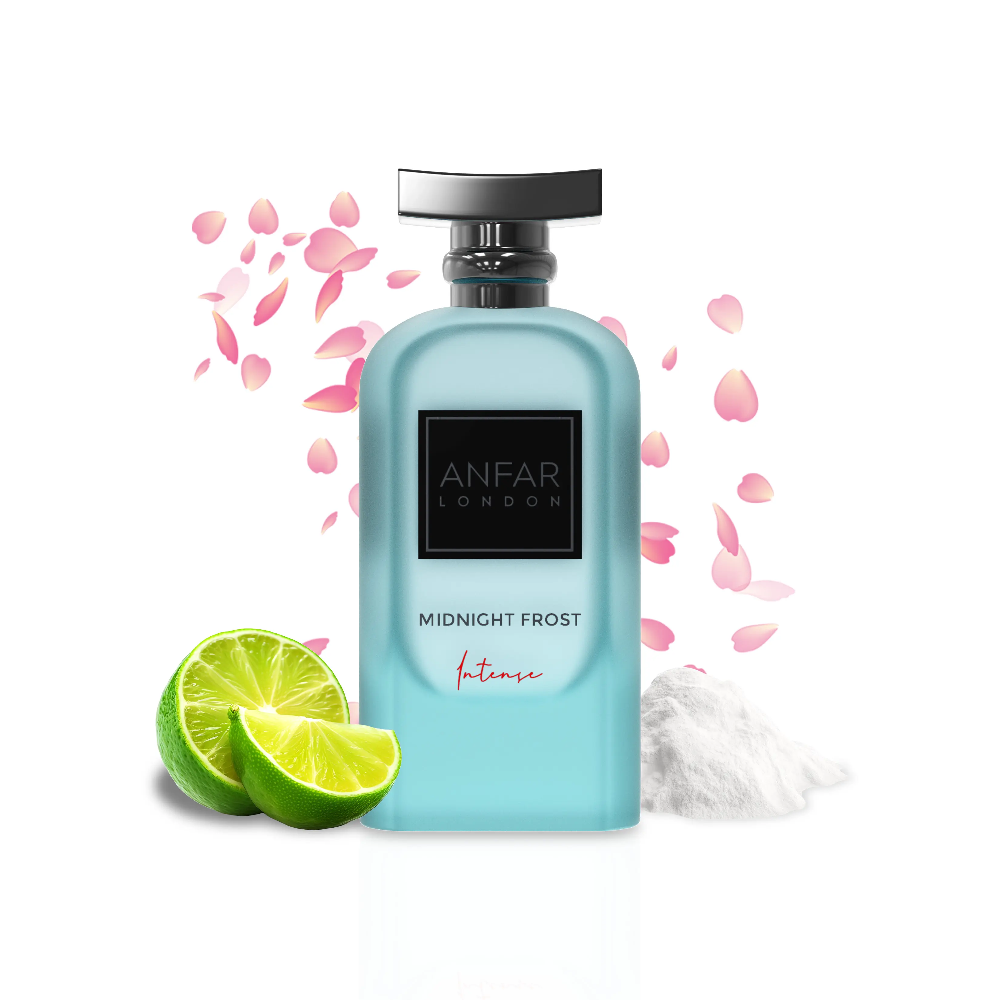 Anfar London Midnight Frost Intense Extrait de Parfum for Men, 3.4 oz/100 ml, Long-Lasting Woody-Aromatic Fresh Blend, Lemon-Infused Midnight Scent, Luxury Fragrance for Confident Men, Ideal for Day-Evening Wear, Lemon Men's Fragrance
