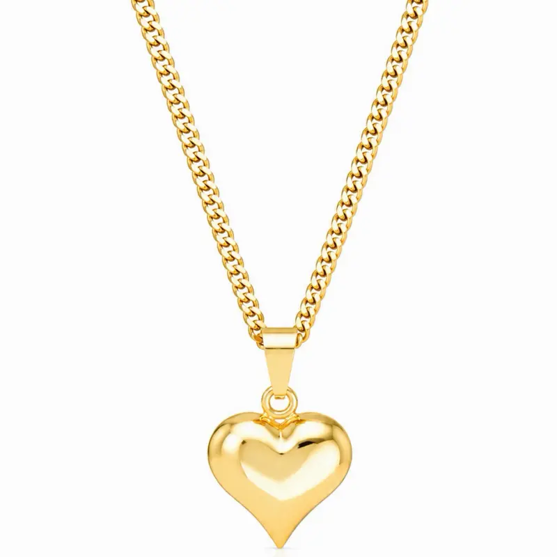 Inflatable Heart Pendant Necklace