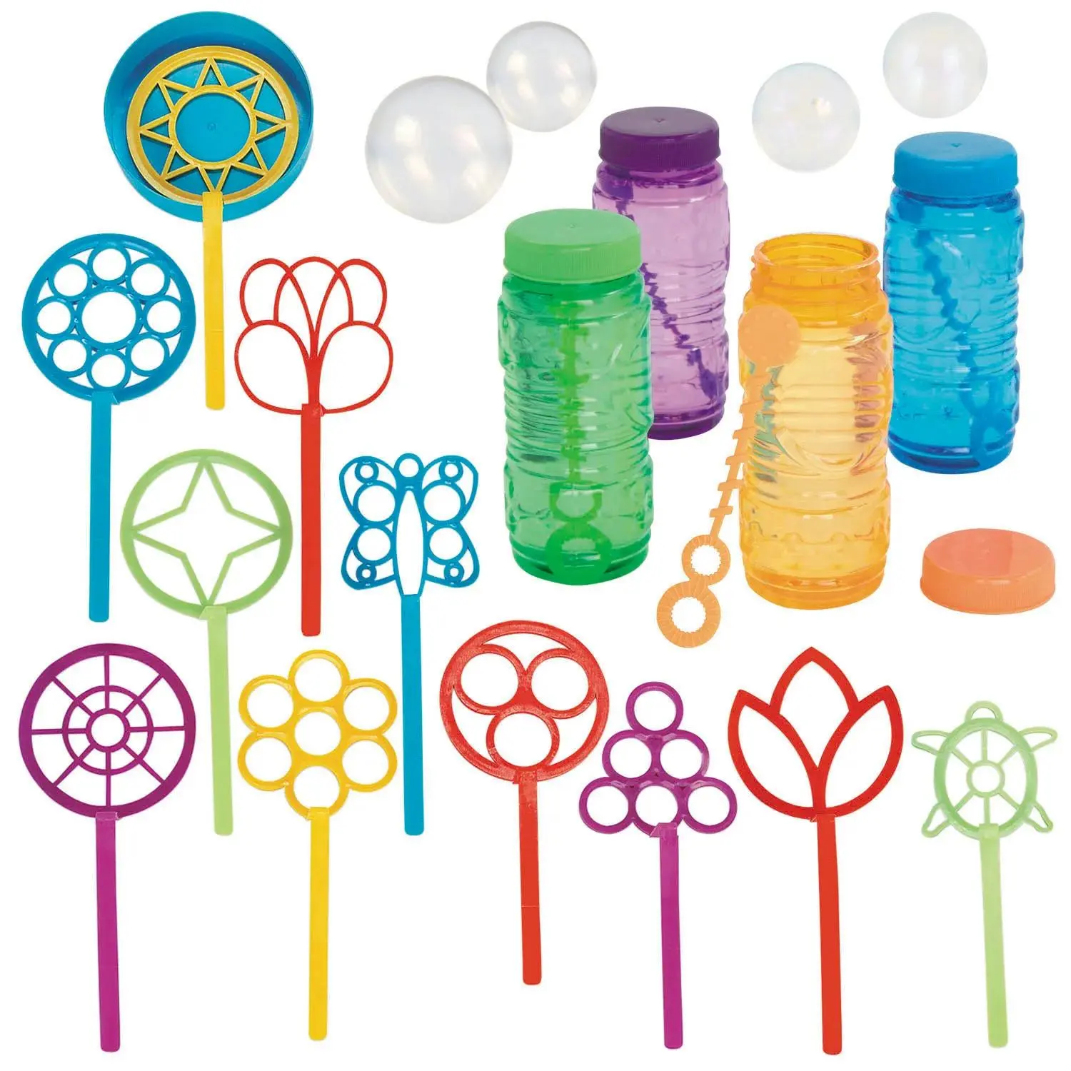 Bubble Wands & Bubble Bottles Assortment Kit - 24 Pc., Outdoor, 24 Pcs.