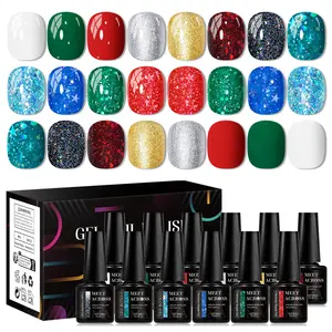 MEET ACROSS 12pcs/set Popular Colorful Gel Nail Polish Set, Pink Brown Long-lasting UV LED Nail Varnish, French Nail Art, Nail Art Design Soak Off Nail Gel Kit for Home Salon Use, Perfect Gift for Nail Manicure Lovers