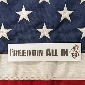 Patriotrap - True and Brave Take Charge Freedom All In the Stage ours, our OuterArmour! Self-etermination thrives flows Boundless Individuality Everyone and Togetherness Alongside our OuterArmour! Our TR! My PatriotRap! Sticker White Background.