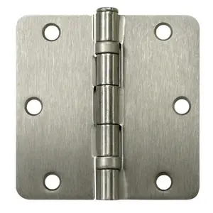 Deltana  3.5 x 3.5 x 0.25 in. Radius Ball Bearing Hinge- Satin Nickel - Steel - Pack of 2