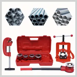 NEW Ratchet Pipe Threader Handheld Pipe Threading Tool W/5 Dies