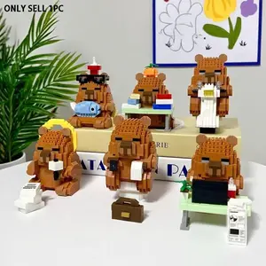 500pcs Capybara Building Blocks, Adult High-End Healing Water Vole Animal 3D Puzzle Model, DIY Creative Decoration, Stress Relief Toy, Stem Building Block, Moc Blocks Set, Bricker Build Sets