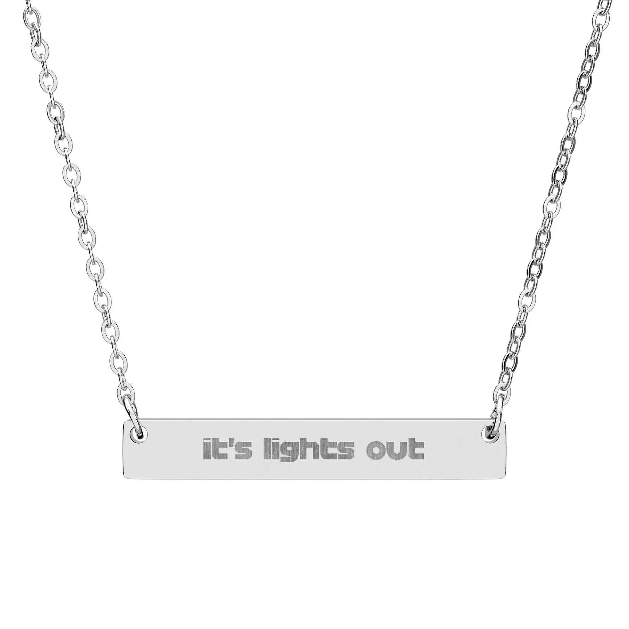 Motorsport Inspired Lights Out Engraved Pendant Necklace