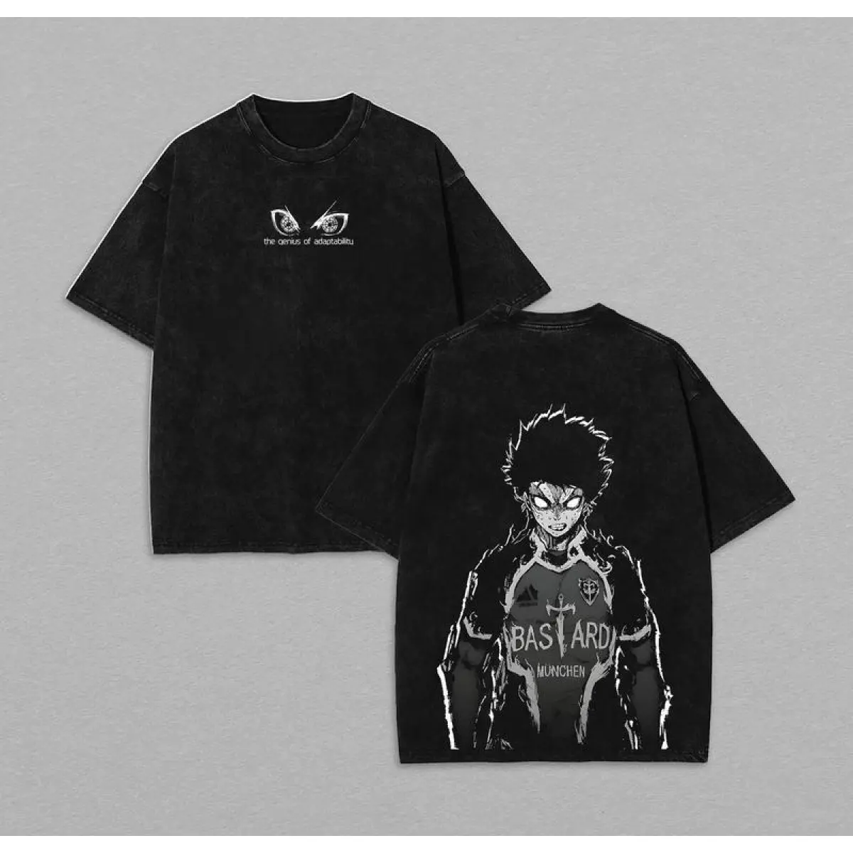 Oversized Men's T-shirt with Blue Lock Isagi Yoichi Graphic, Classic Washed Streetwear Top in Soft 230gsm Heavyweight Cotton, Seamless Short Sleeve, Tshirt, Shortsleeve, Menswear, Fabric, Printed, Party, Retro, Heavy Cotton, Year-Round, Vintage, Rib, Appa