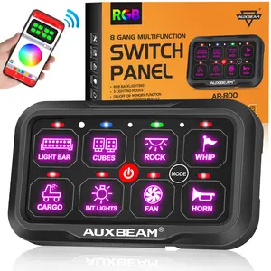 AR-800 RGB 8 Gang Switch Panel with APP, Offroad Light Controller for Truck Automotive
