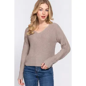 Dolman Slv Strappy Open Back Sweater