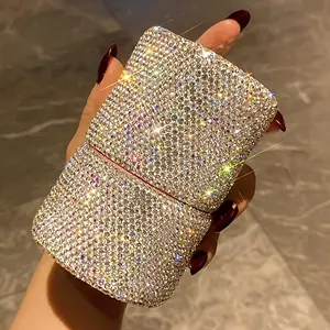 Makeup Brush Set with Rhinestone Decor Storage Box, Including 5 Counts Makeup Brushs And 1 Count Storage Box, Professional Makeup Tools for Women, Cosmetic Brush Set, Makeup Brushes Set