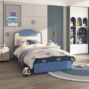 Bed Frame with LED Lights, Upholstered Fabric Headboard, Sturdy Wood Slat Support, No Box Spring Needed, Perfect Bed Frame