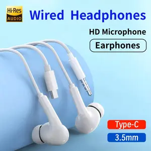 TypeC 3.5mm Wired Headphone For In-ear Earbuds HiFi Stereo