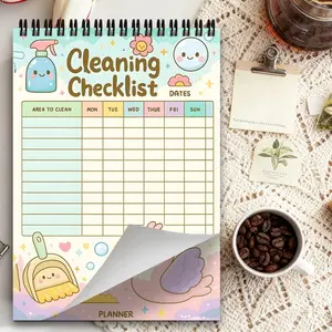 Personal Organizer Study Notebook, Aesthetic Daily Planner, Undated Office Planner, Cute Clean Theme Task List Planner, Work Schedule Notebook