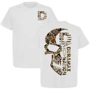 Duramax Nation Skull Camo T-Shirt Diesel Truck Graphic Tee Patriotic American Flag Shirt for Men Off Road Pickup Fan Gift