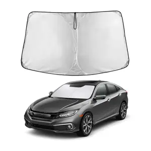 EcoNour Honda Civic 2016-2021 Car Windshield Sunshade - 240T Polyester UV Reflective Visor - Foldable Interior Protection Accessory
