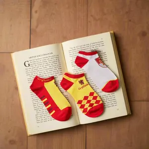 3 Pairs of Short Socks, Gryffindor Design, Comfortable and Stylish, A Must-Have for Fans, Perfect for Daily Wear