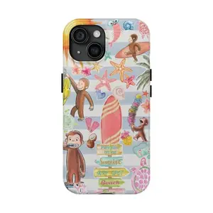 Cute Bible Verse Curious Monkey Tough Phone Case,phone Case Suitable for Iphone 11/12/13/14/15/16/17 Pro Promax Plus Air and Samsung S22/S23/S24/S25 Plus . Religious Christian Clear Case with Playful George Monkey Design & Do Everything in Love Scripture.