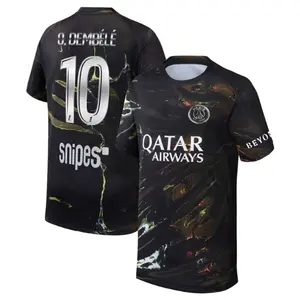 Unisex Soccer/Football Paris Saint-Germain Club O.Dembélé #10 2025/26 Night Edition Stadium Replica Jersey - Black ECZ