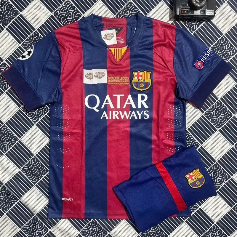 FC Barcelona Retro 2015 Football Club Kit, Collectibles Jersey for Fans