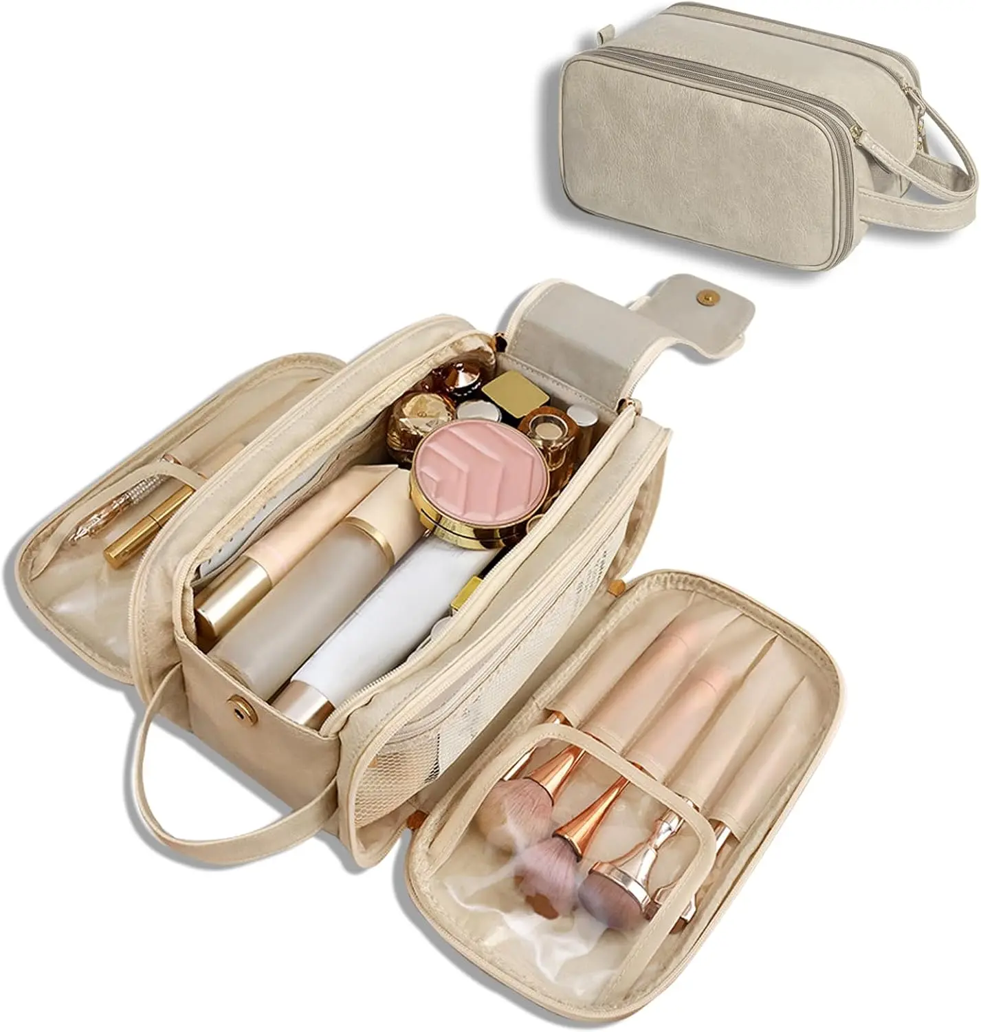 Hanging Waterproof Travel Toiletry Bag for Women and Men, Large Capacity Organizer for Makeup, Cosmetics, Skincare, Shaving, and Toiletries Essentials
