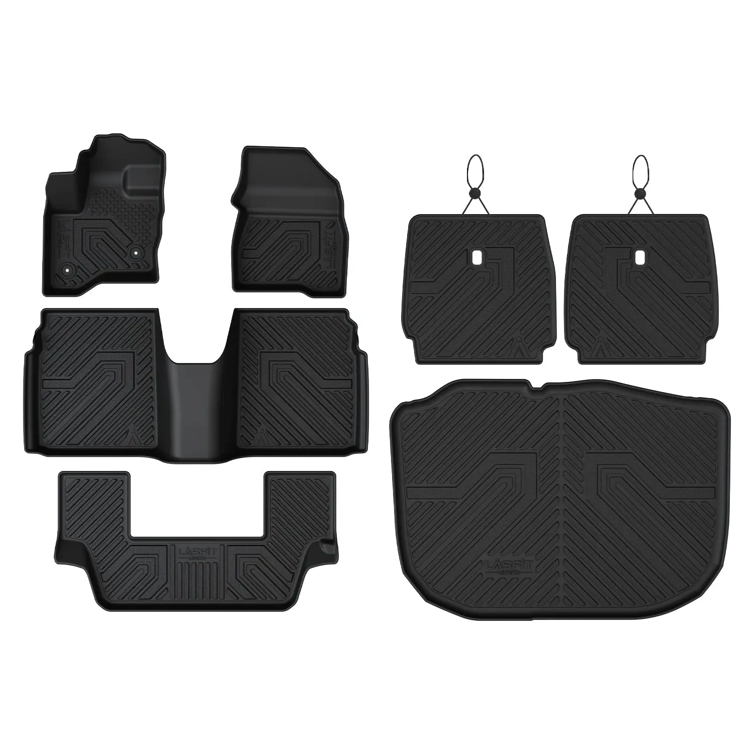 Lasfit Floor Mat Bundle for 2010-2019 Lincoln MKT (3-Row) – Includes Cargo & Seatback Mats, Mat Floor Mats