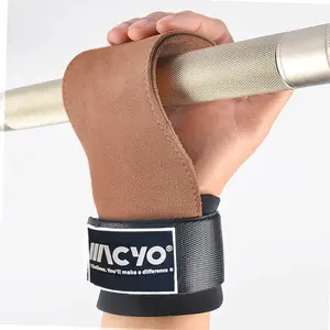 Sports and fitness non-slip palm protectors, strength training gloves, cowhide four-finger palm guards for pull-ups and weightlifting assistance