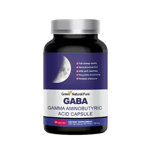 Green Natural Pure Sleep Aid Capsules — 60 Servings — Gamma-aminobutyric acid (melatonin-free) Herbal Dietary Supplement Oral Irrigator Teeth Cleaner