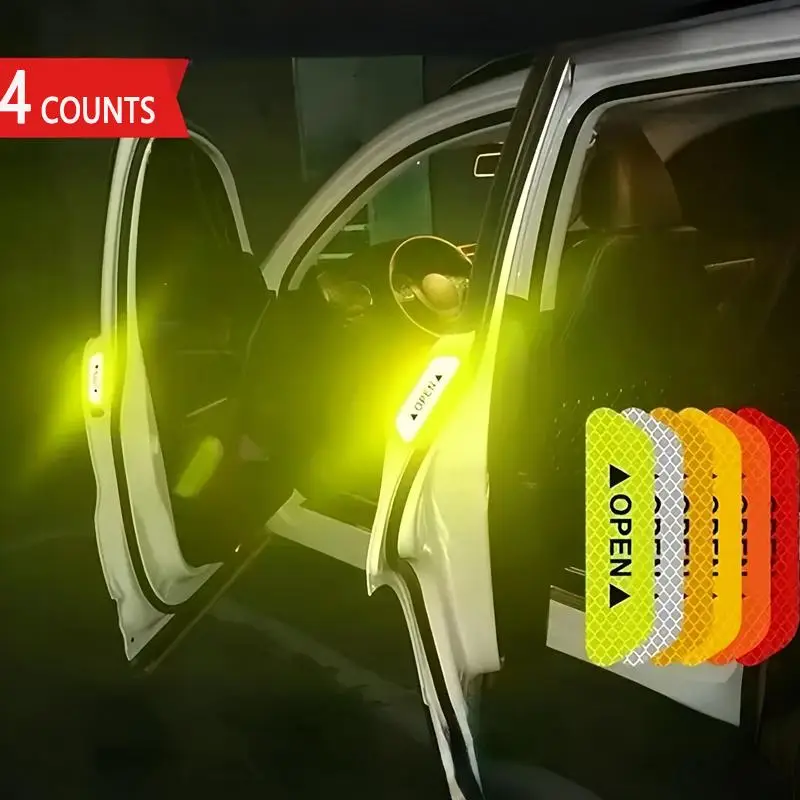 Car Door Reflective Warning Sticker, Car Door Opening Reflective Sticker, Car Exterior Accessories for Car Safety