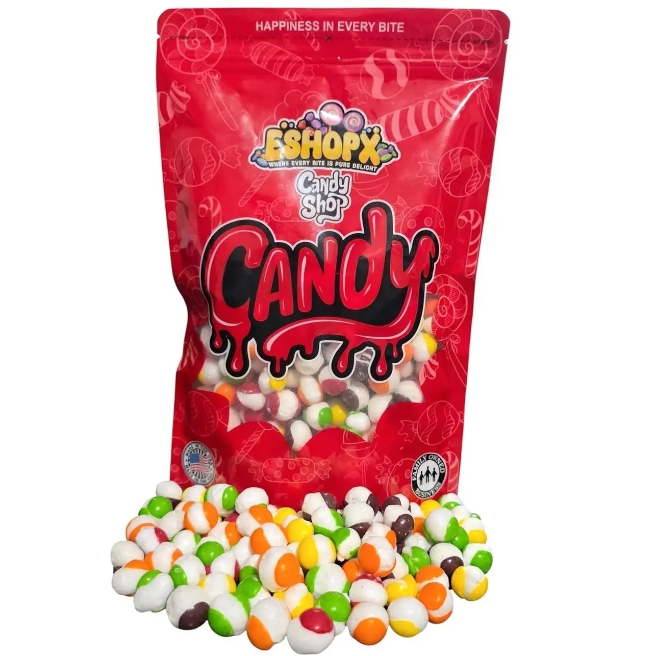 Freeze Dried Candy - 1 pound Bag Premium Freeze-Dried Crunchy Candy with Bursting Fruity Taste (16 oz, Original Rainbow) - Perfect for Gifting & Snacking