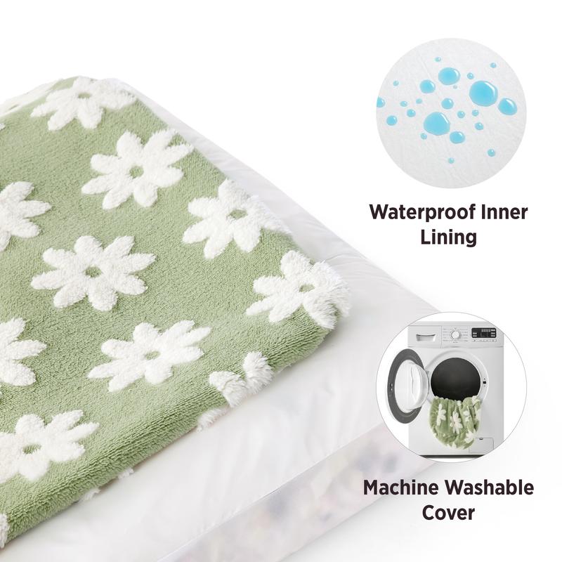 Lesure Thick Warm Washable Pet Mattress for Crate - Cozy Shredded Chopped Foam Pet Bed with Removable Cover, TikTokShopBlackFriday, Cute Modern Fuzzy Plush, Anti Slip Bottom Bedding Pad, Stylish Design for Indoor & Outdoor Use, Perfect for Winter Comfort