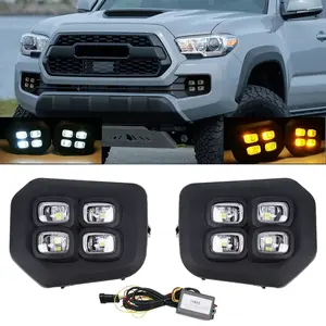 4-Eye DRL LED Fog & Turn Signal Lights For 2016-2025 Toyota Tacoma