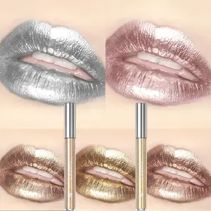 Metallic Glitter Liquid Lipstick, Waterproof Lip Gloss, Glamour Gloss, Long-Lasting Shimmer, Metal Diamond Lip Glaze, Charming Tint, Makeup Essential