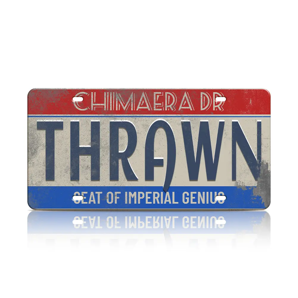 1pc 12×6inch (30.5×15.5cm) “THRAWN – Chimaera Dr.” Vintage License Plate Metal Sign – Retro Sci-Fi Tin Wall Art for Garage, Game Room, Bar & Man Cave Décor | Palette & Wall 1 12×6（30.5×15.5）“THRAWN – Chimaera Dr.” Wall Mounting Water Proof