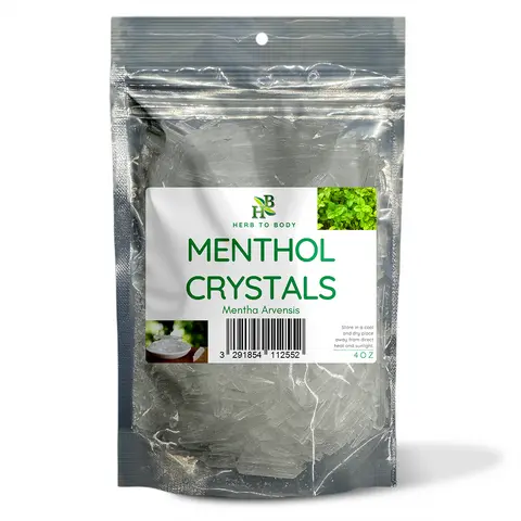 Menthol Crystals –  4 oz (113 g) & 1lb (454 g) | Mentha Arvensis for DIY Balms & Aromatherapy – External Use | Herb To Body