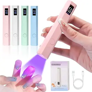 Portable cordless nail care lamp, rechargeable nail polish curing device, with digital display, two gear timing, personal nail care lamp, for home nail salon, nail care tools