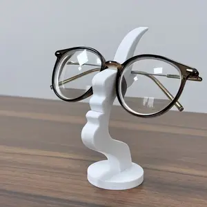 Unique Curved Glasses Holder, Safe Artistic Storage Solution with Minimalist Design, Desktop or Bedside Table Decoration, Holiday Gift, Office Desk Accessories, Desk Stand
