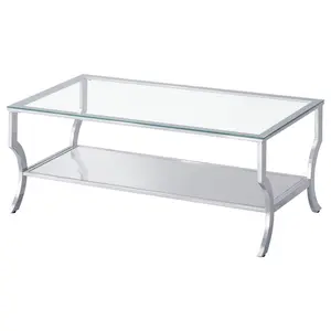 Saide 3-piece Glass Top Coffee and End Table Set Chrome