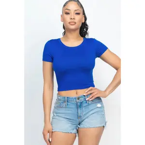 Short Sleeve Roundneck Crop Top