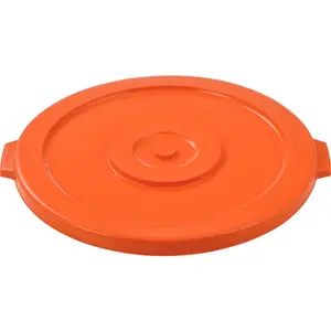 Global Industrial 240463BOR Plastic Trash Can Lid - 44 gal, Bright Orange