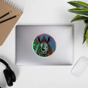 Boho-Chic Rhino 3 Holographic stickers