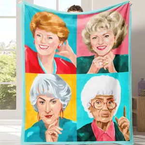 The Golden Girls Throw Blanket | Viral Pop Art Character Collage, Ultra Soft Plush Fleece Blanket Soft Snuggly Blanket for Couch/Bed Warm All-Season Blanket Perfect Nostalgic Gift for Golden Girls Fans Ideal Birthday/Christmas Gift