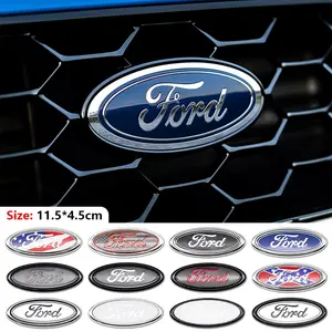 Car Front Rear Emblem Badge, Universal Car Logo Decal Sticker, Ford 11.5cm Replacement, Waterproof Scratch-Resistant Body Decoration Accessory