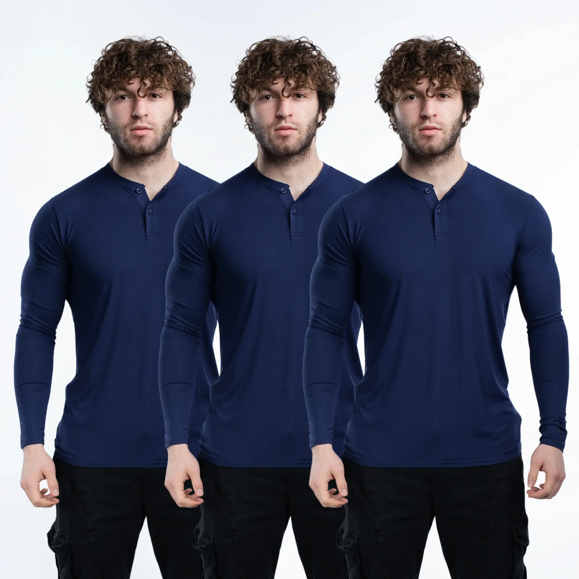 Long Sleeve 3PK Navy Blue