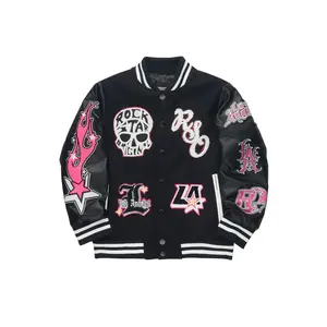 Jermika Black Oversized Varsity Jacket