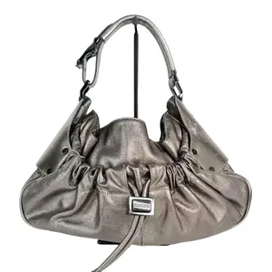 Pre-owned BURBERRY Leather Shoulder Bags Warrior Drawstring Hobo Shoulder Bag