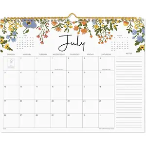 2026 Calendar,  Wall Calendar 2026, 18 Months Calendar Runs From July 2026 - December 2027, 15" x 12", -Wire Binding,  Hook, Floral Design
