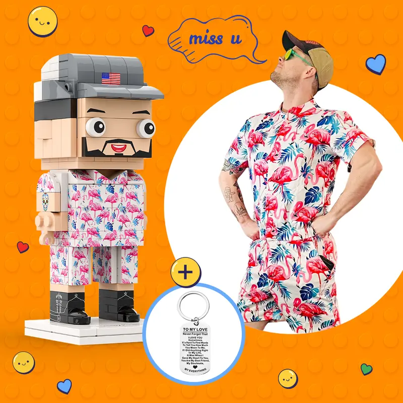 The Sleepy Paramedic Block Man Custom Brick Figure with Keychain Set Fans Merchandise