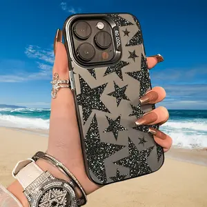 New Special Glitter Star Pattern Laser Matte Phone Case for iPhone 11 12 13 14 15 16 XS XR X 7 8 6s Mini Plus Pro Max Se Series