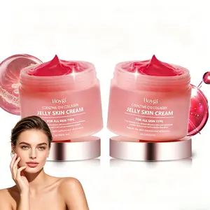 2/3 Pack 100g Collagen Jelly Facial Cream, deep hydrating and nourishing formula locks skin moisture effectively, firms loose skin, brightens dull complexion, gently fades fine lines, keeps facial skin smooth and tender for daily skincare routine