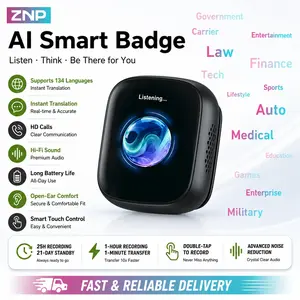 ZNP Z02 AI-Badge, Festival Gift, Interactive AI Companion Robot with AI Chat Function, Meeting Recording & Summarization, 24h Memo Reminder, Emotional Companion, Suitable for Work, Study, Entertainment, and Gift Giving