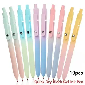 Back to School Retractable Gel Pens, 0.7mm Fine Point Quick Dry Black Ink, Smooth Writing No Smear, Soft Grip Silent Click, Cute Aesthetic School Supplies for Students Classroom Note Taking & Homework